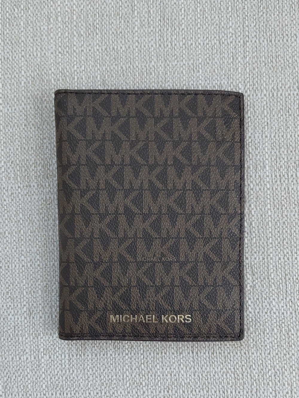 Michael Kors Brown Monogram Jet Set Passport Wallet